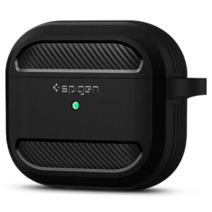 Spigen Rugged Armor Θήκη Σιλικόνης με Γάντζο Matte Black για Apple AirPods 3