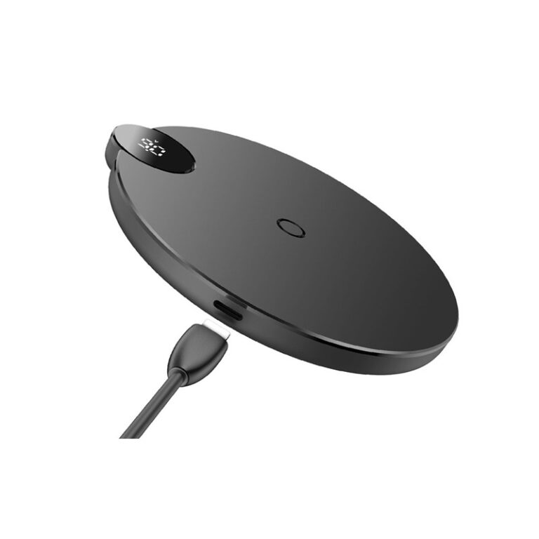 BASEUS DIGITAL LED DISPLAY WIRELESS CHARGER 15W BLACK