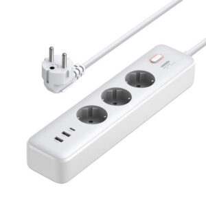 Ugreen Πολύπριζο Ασφαλείας 3 Θέσεων με 2 USB-A, 1 USB-C, Διακόπτη και Καλώδιο 2m