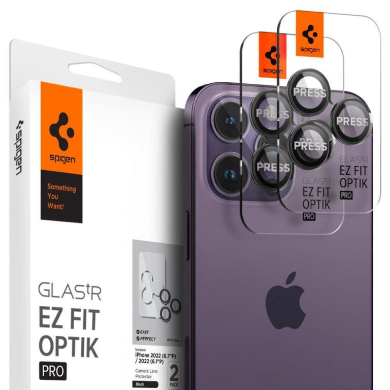 Spigen Optik.Tr Ez Fit 2τμχ Προστασία Κάμερας Tempered Glass Black για το iPhone 14 Pro / Pro Max / 15 Pro / Pro Max 16 Pro / Pro Max