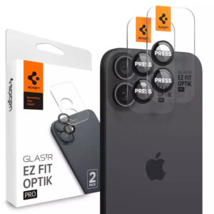 Spigen GlastR EZ Fit Optik Pro Προστασία Κάμερας Tempered Glass Μαύρο για το iPhone 16 / 16 Plus