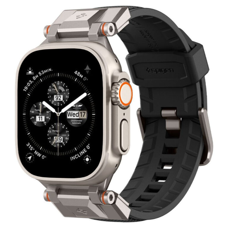 Spigen Durapro Armor Λουράκι Σιλικόνης Μαύρο (Apple Watch 42/44/45mm/Ultra 49mm)