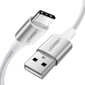 Ugreen Braided USB 2.0 Cable USB-C male - USB-A Λευκό 2m