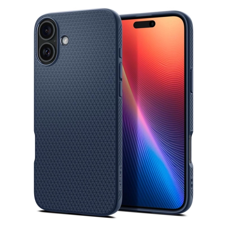 Spigen Liquid Air Back Cover Σιλικόνης Ανθεκτικό Navy Μπλε (iPhone 16)