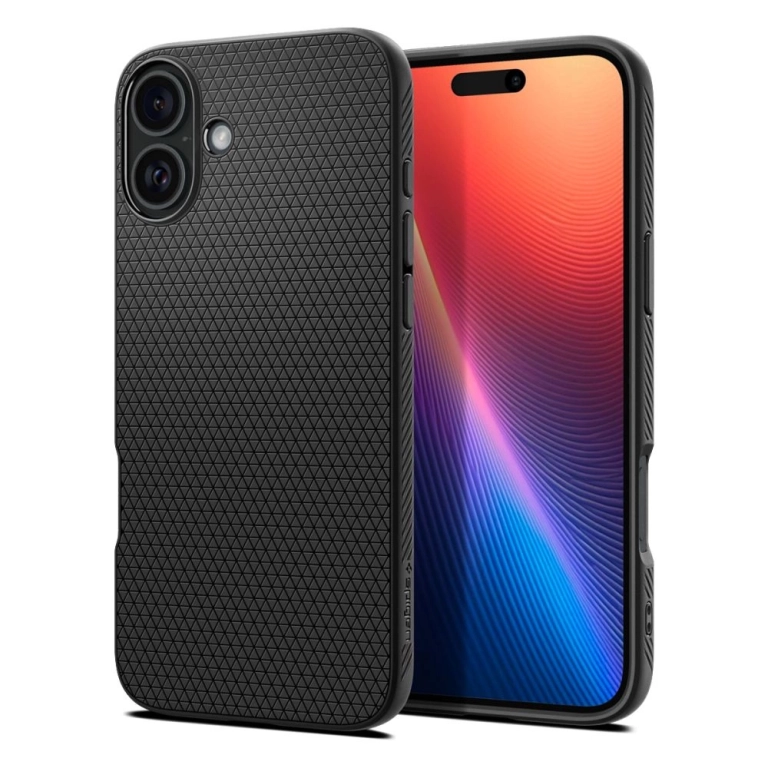Spigen Liquid Air Back Cover Σιλικόνης Ανθεκτικό Matte Black (iPhone 16)