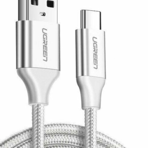 Ugreen US288 Braided USB 2.0 Cable USB-C male - USB-A 18W Λευκό 3m (60409)