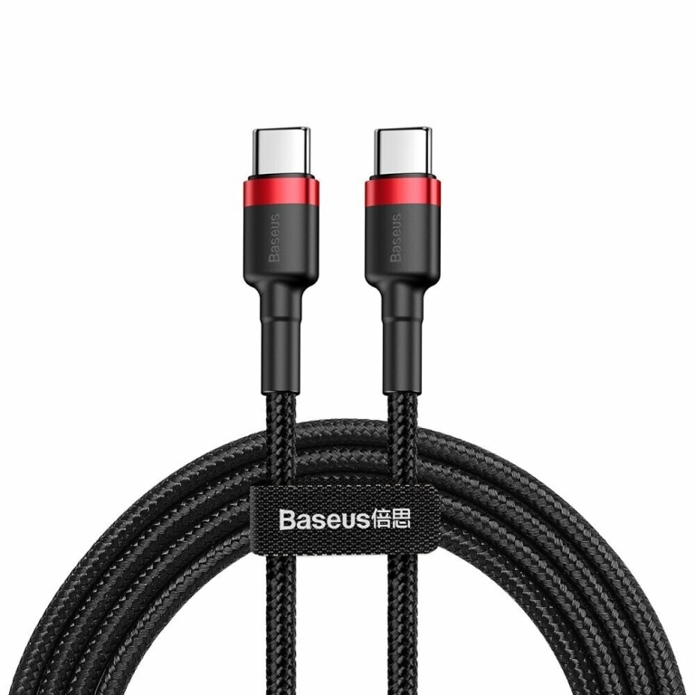 Baseus Cafule USB 2.0 Cable USB-C male - USB-C 60W Κόκκινο 1m (CATKLF-G91)