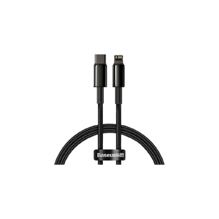 Baseus Tungsten Gold Braided USB-C to Lightning Cable 20W Μαύρο 2m