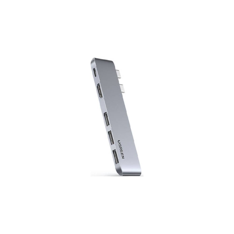 Ugreen Docking Station με Διπλό USB-C HDMI 4K PD και συνδεση 2 Οθονών Ασημί (60559)