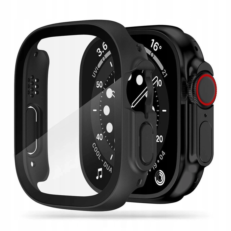 Tech-Protect Defense 360 Πλαστική Θήκη με Τζαμάκι σε Μαύρο χρώμα για το Apple Watch Ultra 49mm
