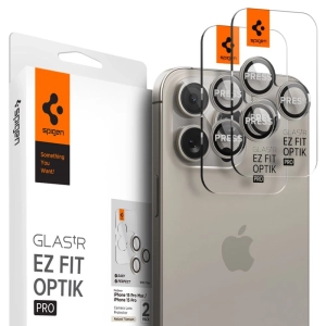 Προστατευτικό κάμερας Spigen Optik.tR EZ Fit για iPhone 14 Pro / Pro Max / 15 Pro / Pro Max - Φυσικό τιτάνιο 2 τεμ