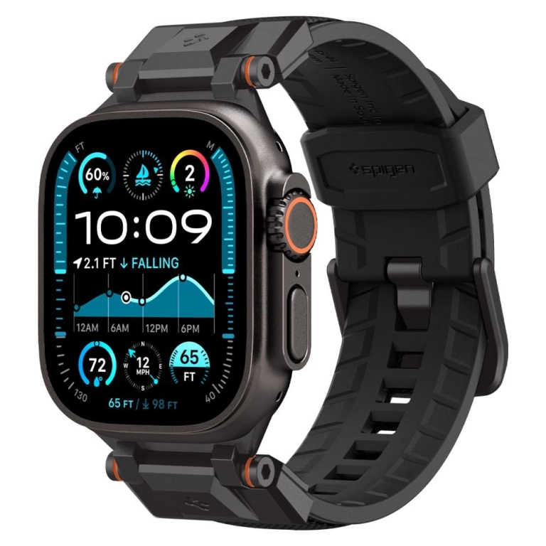 Spigen Durapro Armor Λουράκι Σιλικόνης Μαύρο (Apple Watch 49mm, 46mm, 45mm, 44mm - Spigen)