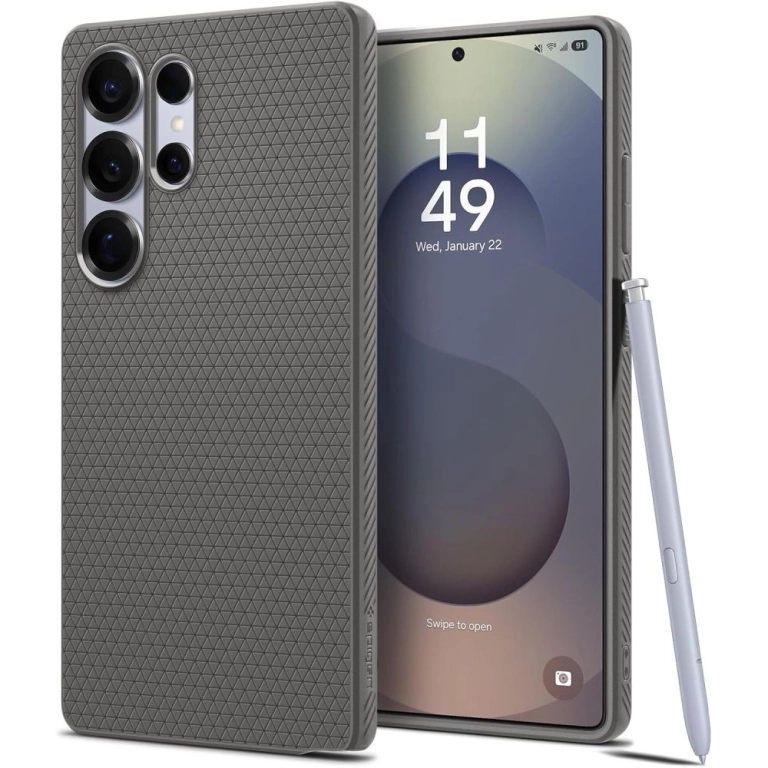 Spigen Liquid Air Back Cover Σιλικόνης 0.3mm Ανθεκτικό Marble Grey (Galaxy S25 Ultra)