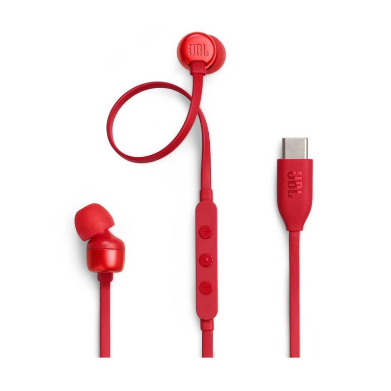 JBL Tune 310C In-ear Handsfree Ακουστικά με Βύσμα USB-C Κόκκινο