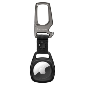 Spigen Rugged Armor Θήκη Μπρελόκ για AirTag σε Matte Black χρώμα