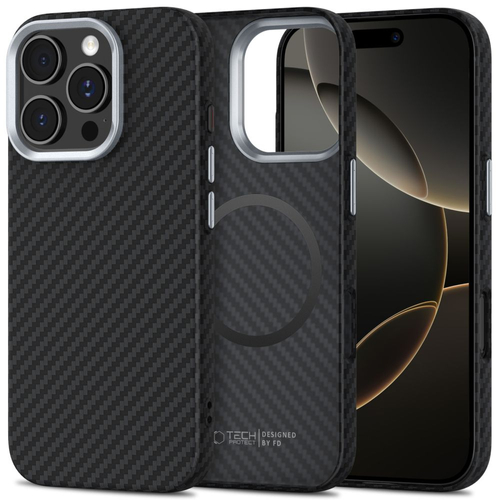 Tech-Protect Ion Carbon Back Cover Ασημί (iPhone 16 Pro)