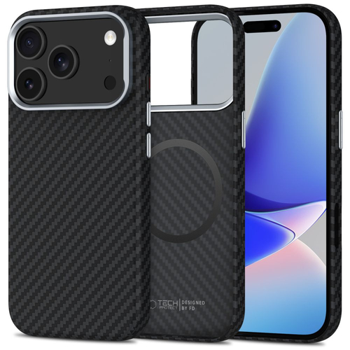 Tech-Protect Ion Carbon Back Cover Πλαστικό Ασημί (iPhone 17 Pro)