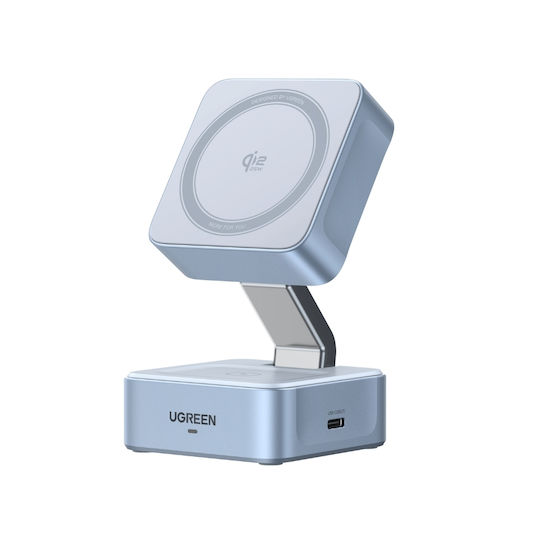 Ugreen Ασύρματος Φορτιστής Qi2 GaN με Θύρα USB-C και Καλώδιο USB-C 25W Γκρι (W752)