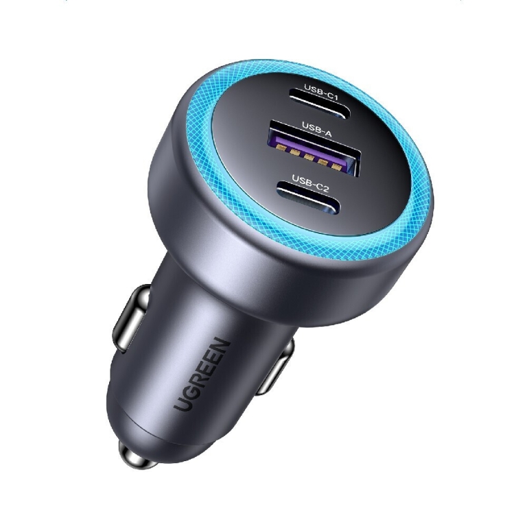 Ugreen EC307 Φορτιστής Αυτοκινήτου 30W 3A με Θύρες: 1xUSB 2xType-C