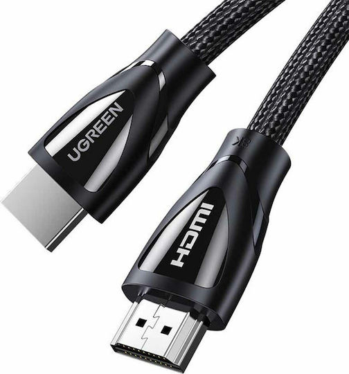 Ugreen HD140 HDMI 2.1 Braided Cable HDMI male - HDMI male 2m Μαύρο